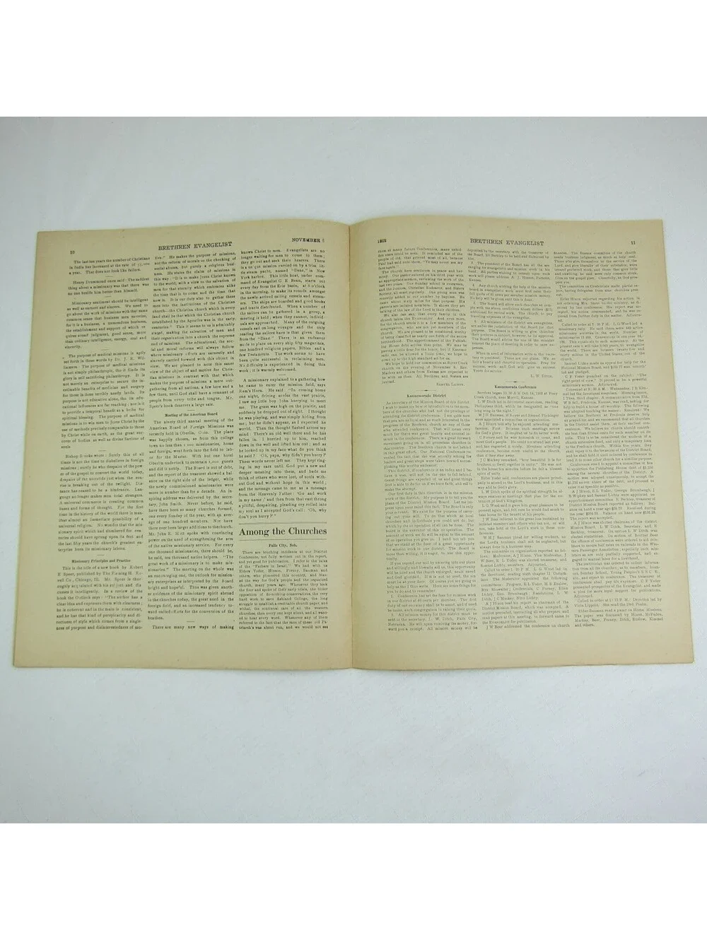 Brethren Evangelist Christian Newspaper Ashland Ohio Antique November 5th 1902